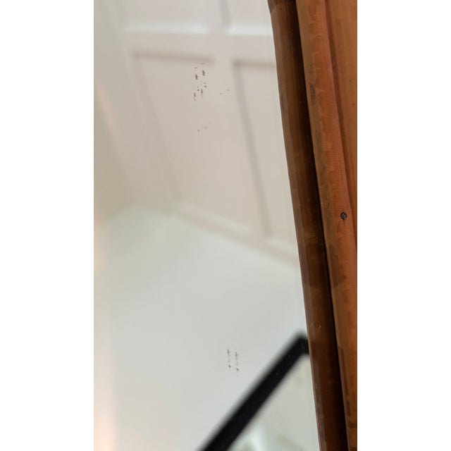Vintage Petite Arched Rattan & Bamboo Wall Mirror For Sale - Image 12 of 12
