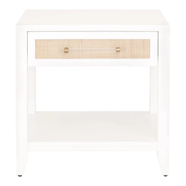 Holland Rattan 1-Drawer Side Table For Sale