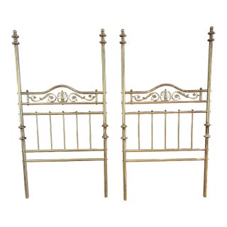 Pair of Decorative Brass Headboards For Sale