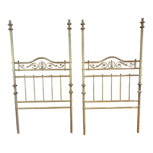 Pair of Decorative Brass Headboards For Sale