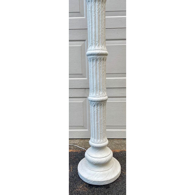 Neoclassical Vintage Michael Taylor Style French Plaster Inspired Neoclassical Column Floor Lamp For Sale - Image 3 of 4