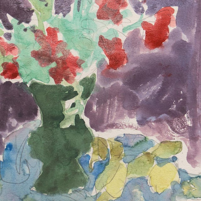 Purple 'Sweet Peas' by Victor Di Gesu, Louvre, Paris, Académie Chaumière, Los Angeles County Museum of Art, San Francisco Art Association, Carmel, California For Sale - Image 8 of 9