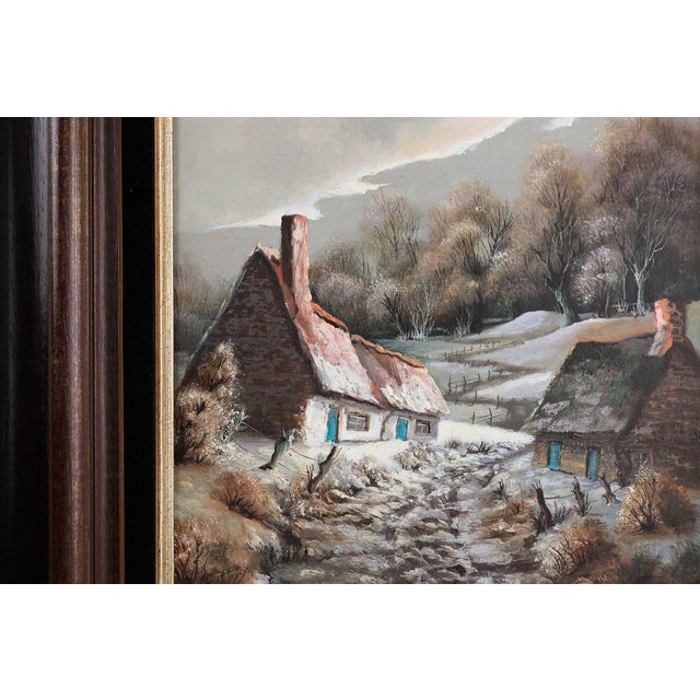 Landscape with Houses, 1950s, Oil on Canvas For Sale - Image 7 of 11