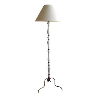VintageWhite Opaline French Floor Lamp For Sale