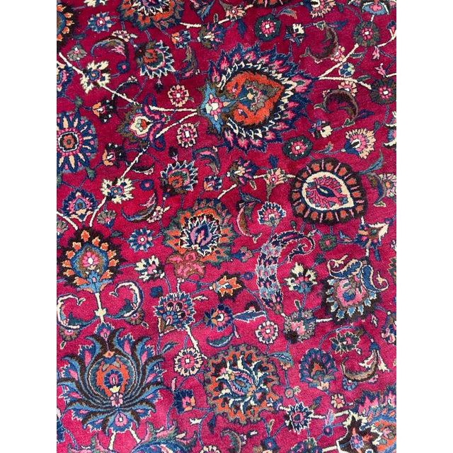 Persian Vintage Persian Mashad Rug - 11.7 X 16 For Sale - Image 3 of 12