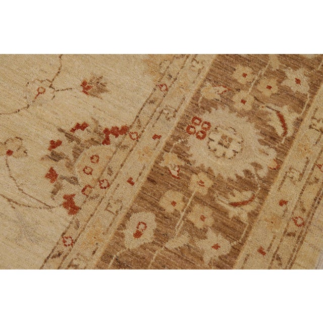 Textile Shabby Chic Ziegler Beige Brown Hand-Knotted Wool Rug-9'0'' X 11'9'' For Sale - Image 7 of 8