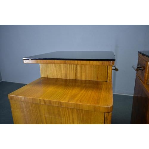 Bedside Tables attributed to Jindrich Halabala, Former Czechoslovakia, 1930s, Set of 2 For Sale - Image 17 of 18
