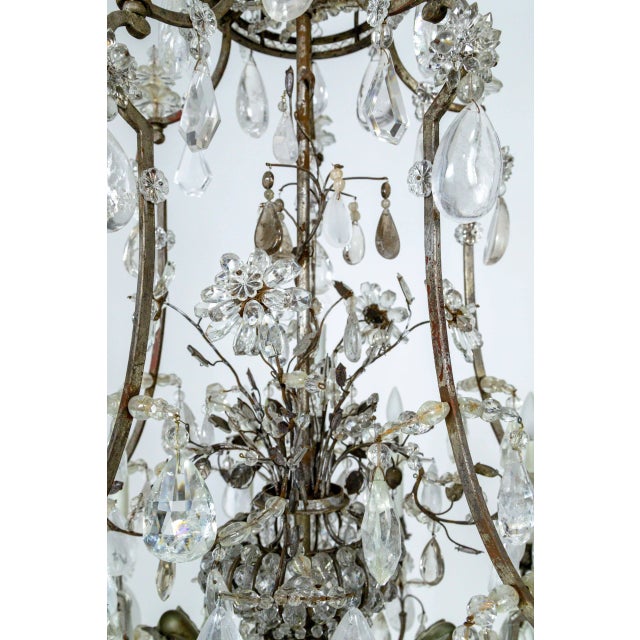 Rare Large Maison Bagues Silver Gilt Bronze Rock Crystal Flower Bouquet 20-Light Chandelier For Sale In San Francisco - Image 6 of 13