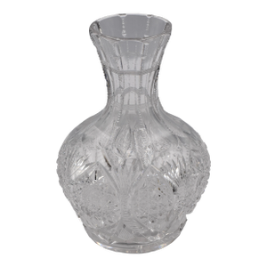 1900s American Brilliant Heavy Cut Glass Crystal Carafe Decanter Vase