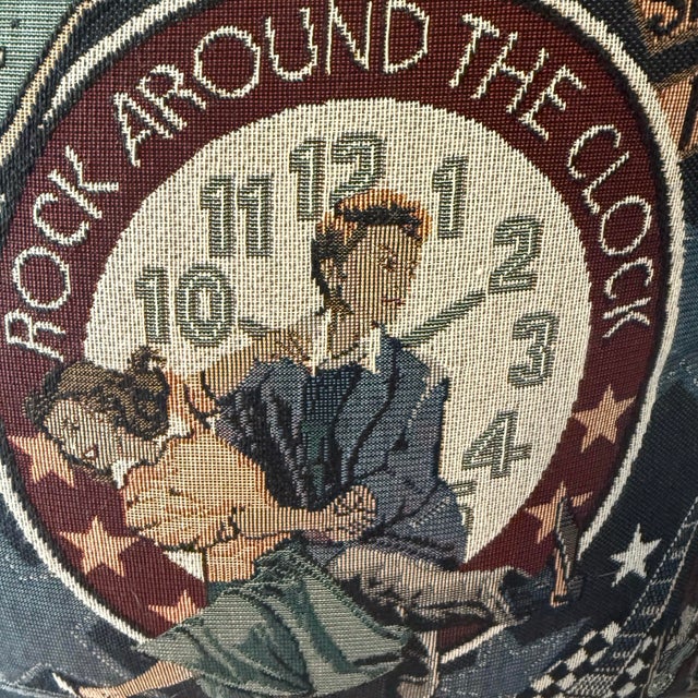 Vintage Rockabilly Retro Music Tapestry Pillows, a Pair For Sale In Raleigh - Image 6 of 9