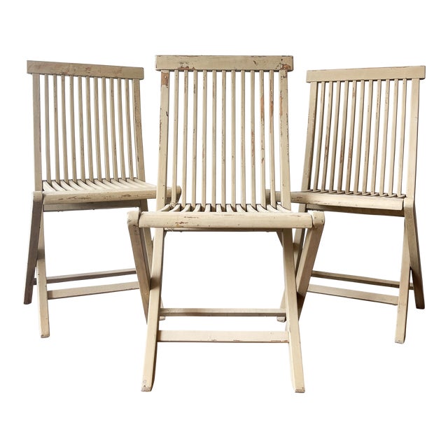 Mid 20th Century Vintage Teak Folding Chairs Set of 3 Chairish
