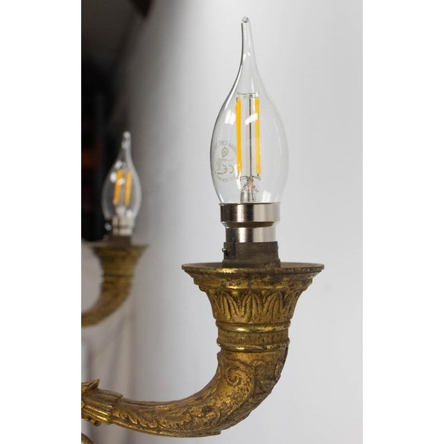 French Empire Style Lustre Bronze and Glass Chandelier, 1890 For Sale - Image 15 of 17