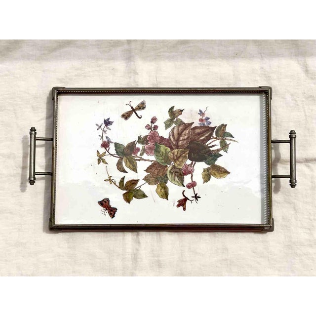 Vintage Tray with Botanical Tile from Villeroy & Boch, 1950s For Sale - Image 12 of 12