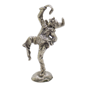 Vintage Italian Handmade Genuine Sterling Silver 925 Pulcinella "Commedia Dell'Arte" Figurine Miniature