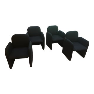 1970s Vintage Chiclet Armchairs- Set of 4 For Sale