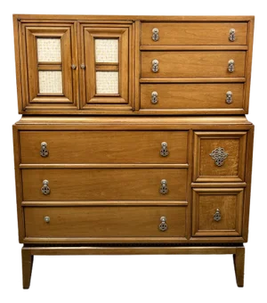 Mid 20th Century Modern Maple and Mosaic Dresser by National of Mt. Airy