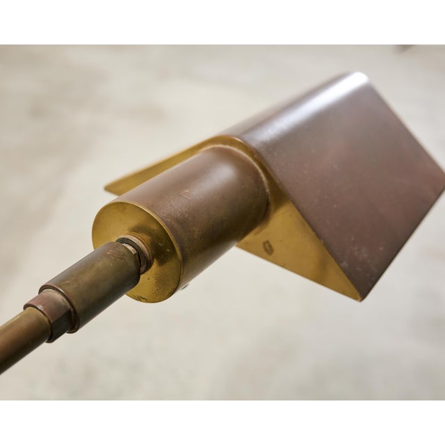 Brass Pair of Koch & Lowy Omi Patinated Brass Pharmacy Floor Lamps For Sale - Image 8 of 18