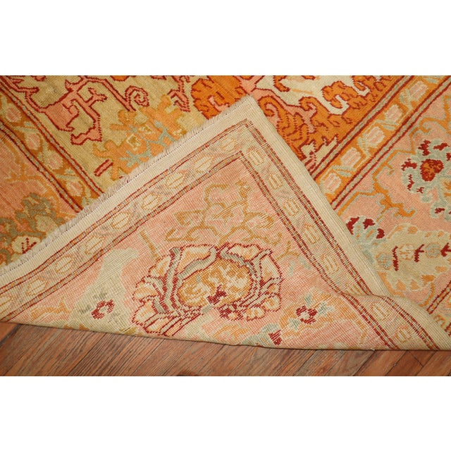 Ivory Zabihi Collection Ivory Antique Large Oushak Rug - 11'8" x 15'6" For Sale - Image 8 of 12