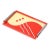 Art Deco Eglomise Graphic Geometric Detailed Tray in Vermillion Red & Yellow For Sale
