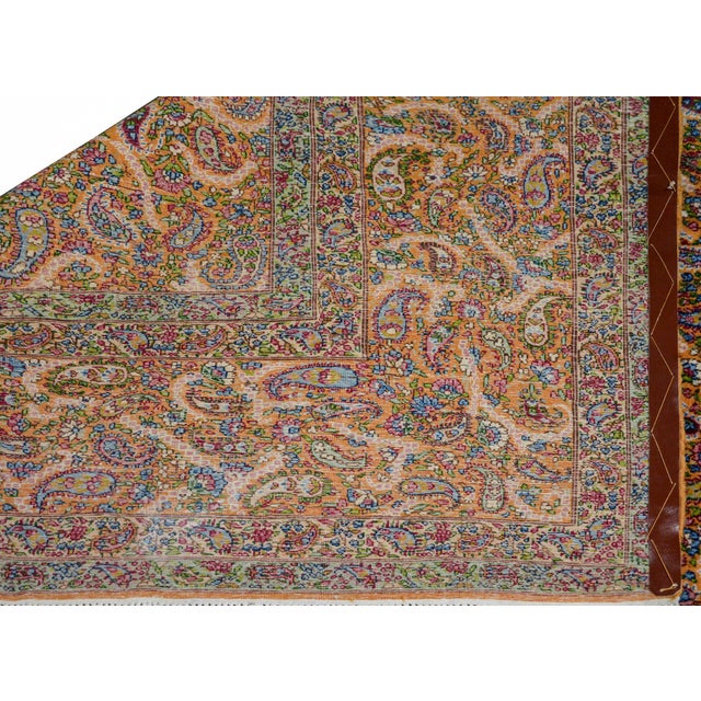 Textile Mid 20th Century Persian Kirman Rug For Sale - Image 7 of 8