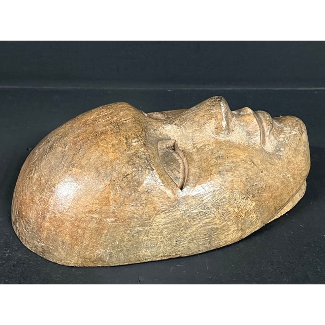 Folk Art Carved Wood Male Face Wall Plaque Decor Sculpture For Sale - Image 4 of 10