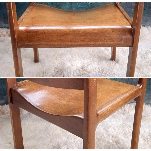 Wood 1970s Brutalist Daumiller Style Postmodern Solid Wood Lounge Side Armchair For Sale - Image 7 of 9