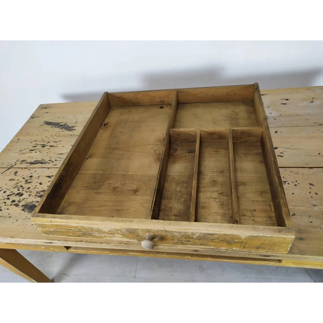 Vintage Rustic Wood Farmhouse Table For Sale - Image 16 of 18
