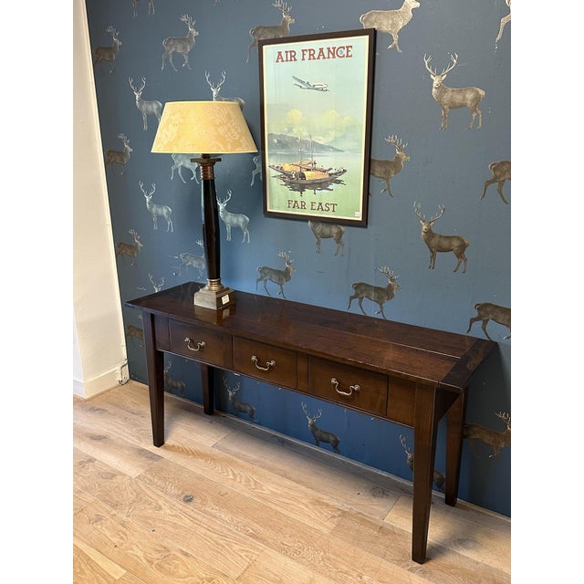 Vintage Cherrywood Console Table, 1990s For Sale - Image 9 of 10