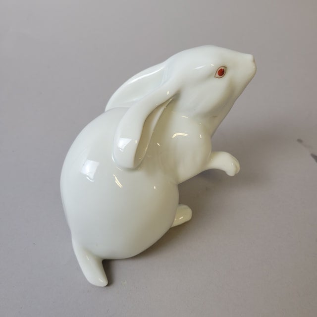 Vintage Herend White Rabbit Figurine, Hungary For Sale - Image 9 of 10