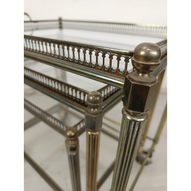 Vintage Gold Brass Nesting Tables, 1970s, Set of 3 For Sale - Image 6 of 16