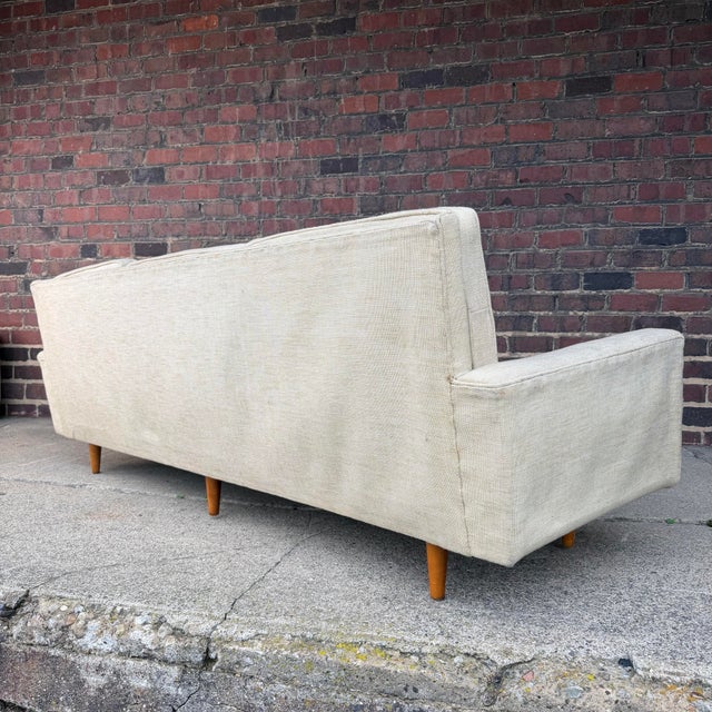 Wood Early Florence Knoll Beige Sofa For Sale - Image 7 of 12