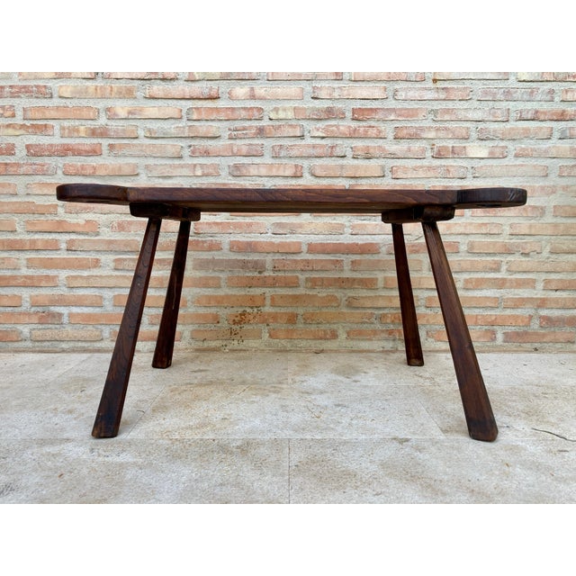 Mid-Century Modern Mid 20th Century French Wooden Rustic Side Table, 1960´S For Sale - Image 3 of 18