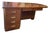 French Geometric Art Deco Rose Wood and Chrome Executive Desk W/ Bookshelves For Sale