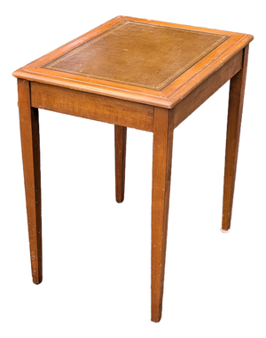 Vintage Leather Top Side Table