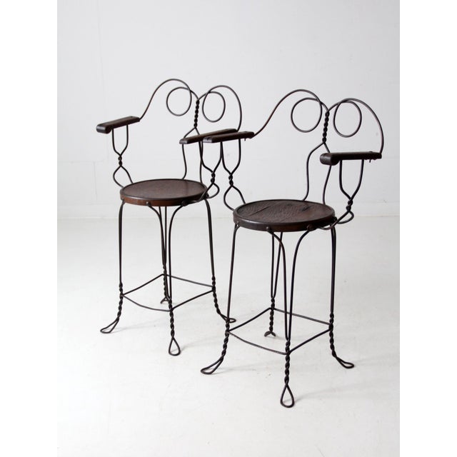 Antique a.h. Andrews Wire Ice Cream Parlor Bar Stools For Sale - Image 14 of 16