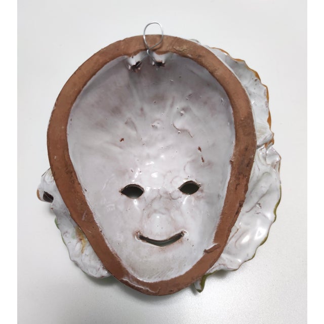 Vintage Earthware Commedia Mask attributed to Eugenio Pattarino, Florence, 1960s For Sale - Image 4 of 9