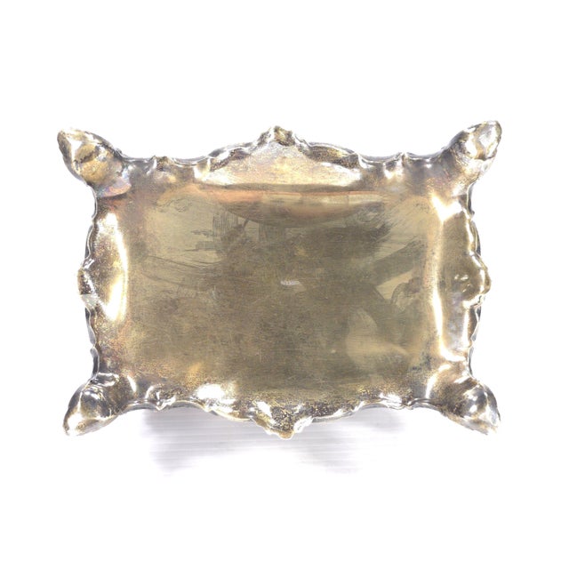 Gilded Age European Silver Rococo Jewelry Casket Topped With Angel Admiring Herself For Sale - Image 10 of 15