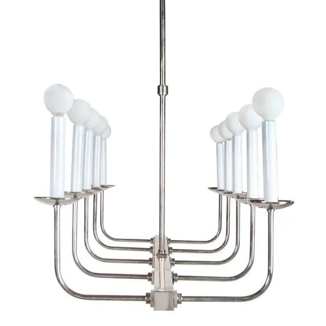 Veronique 10-light Linear Chandelier by Remains Dimensions: 34x17x41