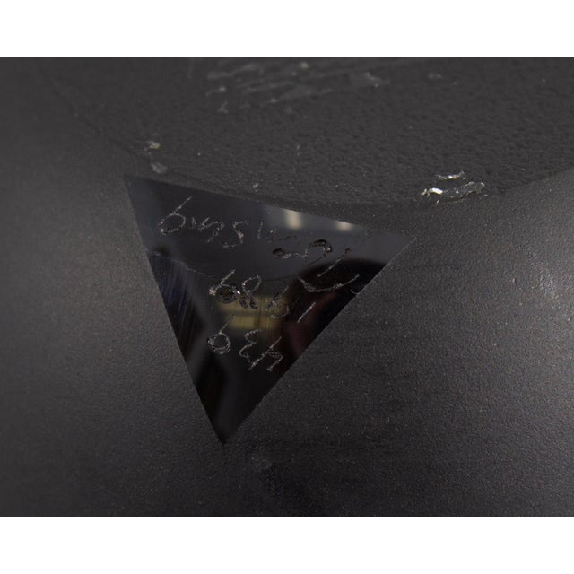 1980s Bob Toensing Signed 1989 Black Glass Vase For Sale - Image 5 of 5