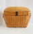 Vintage Chinese Herringbone Weave Cane and Wicker Storage Lidded Basket Trunk For Sale - Image 12 of 12