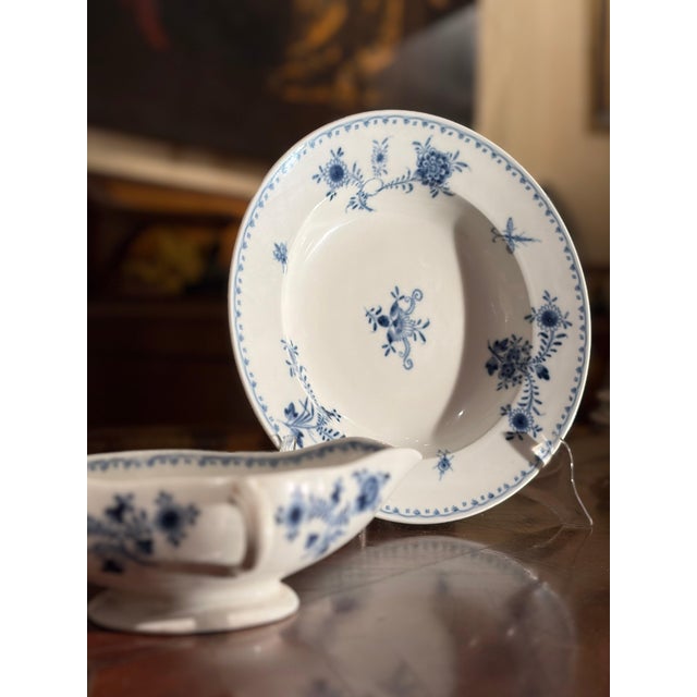 18th Century Viennese Blue and White Porcelain Dinner Plates, Set of 44 For Sale - Image 6 of 18