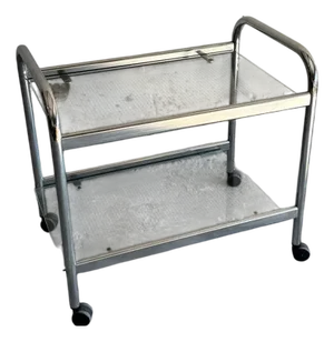 Vintage Serving Trolley in Chrome and Glass