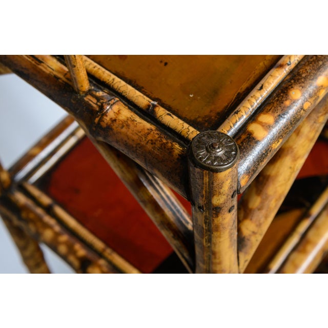 Late 19th Century French Tortoiseshell Bamboo & Lacquer Chinoiserie Bookcase Etagere For Sale - Image 5 of 11