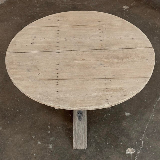18th-Century-Rustic-Dutch-Stripped-Oak-Round-Tilt-Top-Center-Table For Sale - Image 13 of 18