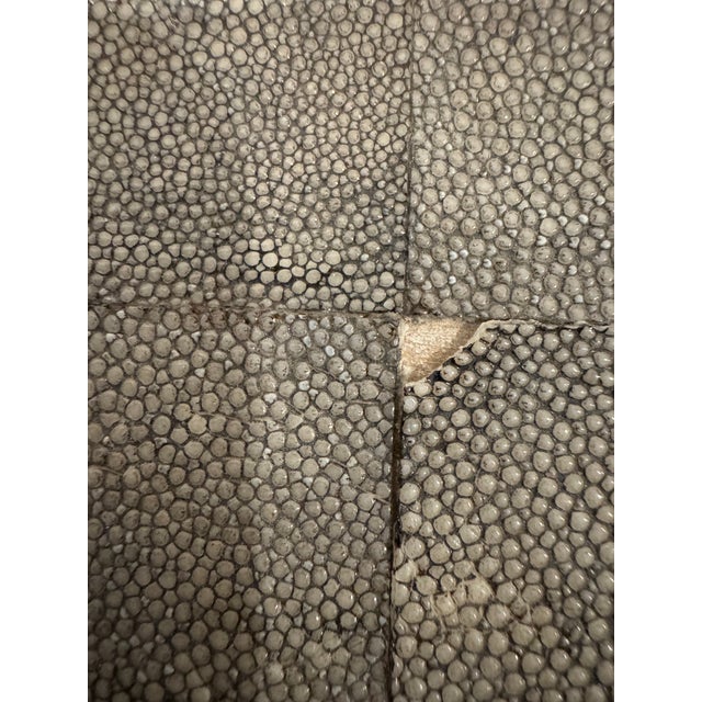 Dark Gray 1990s Oval R & Y Augousti Shagreen Tray For Sale - Image 8 of 9