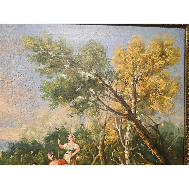 Italian Artist, Pastoral Scene, 1750, Oil on Canvas, Framed For Sale - Image 16 of 18