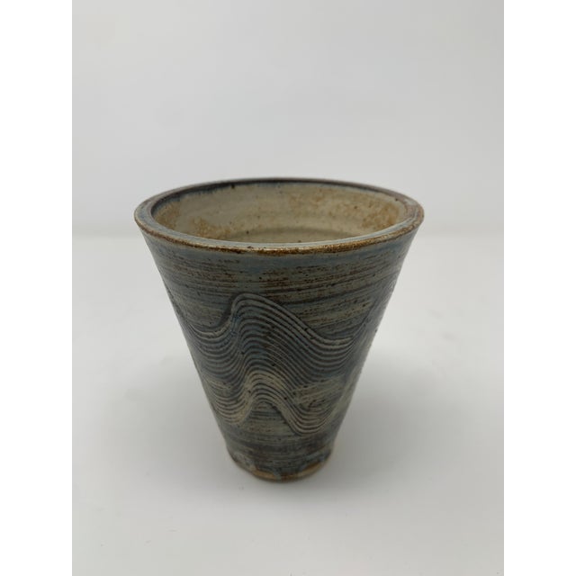 1960s Blue and Brown Detailed Vase For Sale - Image 11 of 11