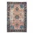 Antique Coral Navy Distressed Geometric Design Large Wool Pile Hand Knotted Rug - 7'6" X 11’3” For Sale