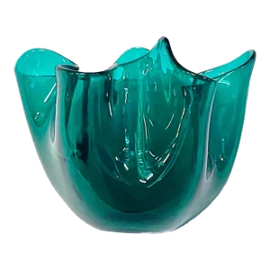 Venini Green Murano Glass Vase