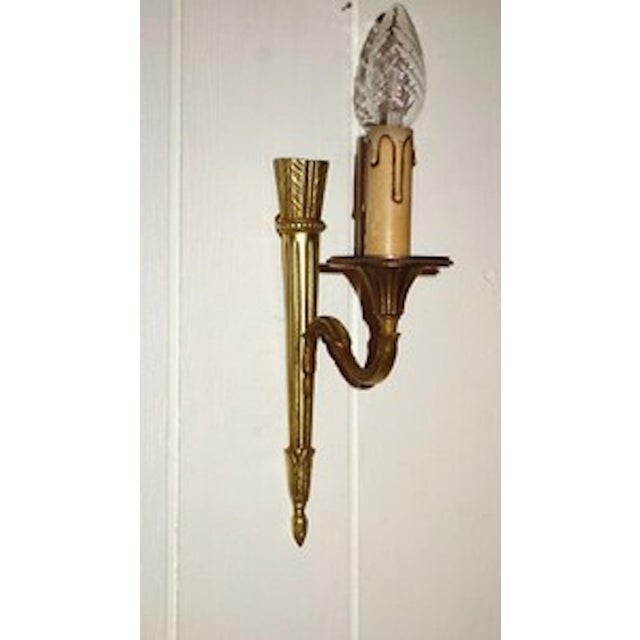 Baroque Baroque Spanish Brass Wall Lamps, 1920s, Set of 2 For Sale - Image 3 of 8
